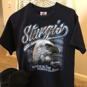 Sturgis Harley Davidson Navy Graphic Biker Tee